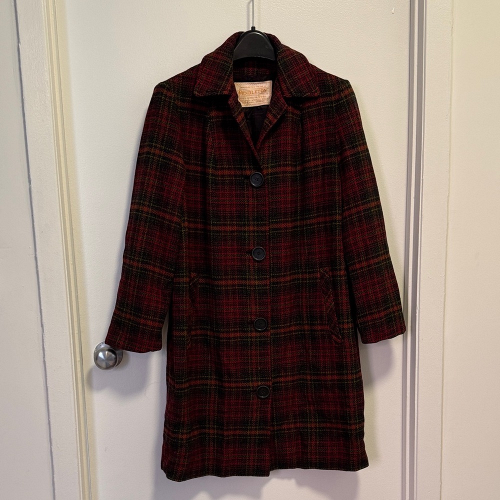Women's Plaid Pendleton Wool Coat